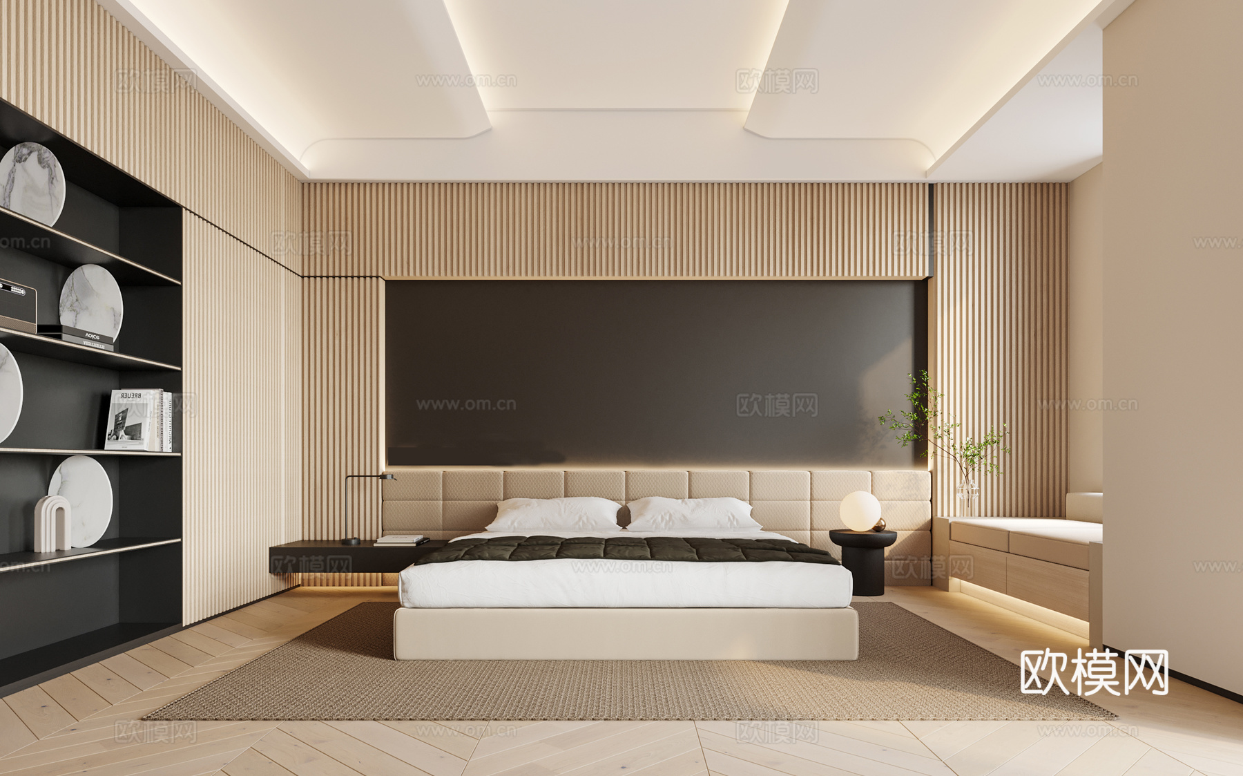 奶油风 样板间 最新全套施工图 效果图合集cad施工图