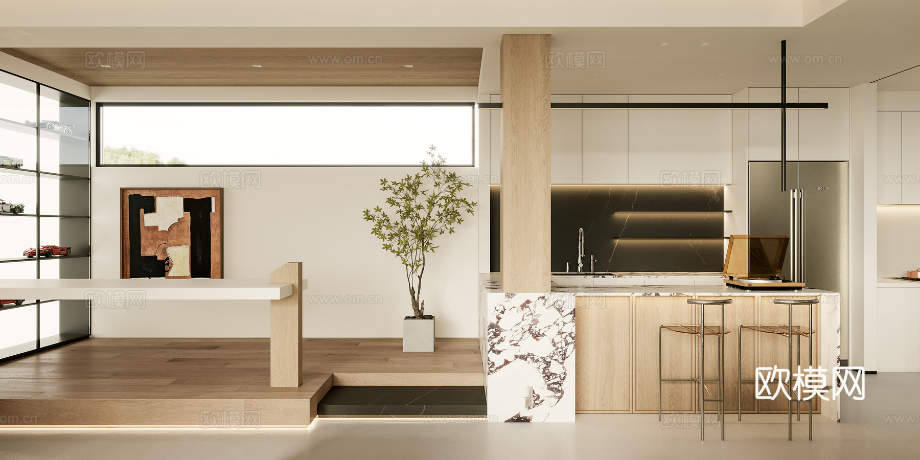 奶油风 样板间 最新全套施工图 效果图合集cad施工图