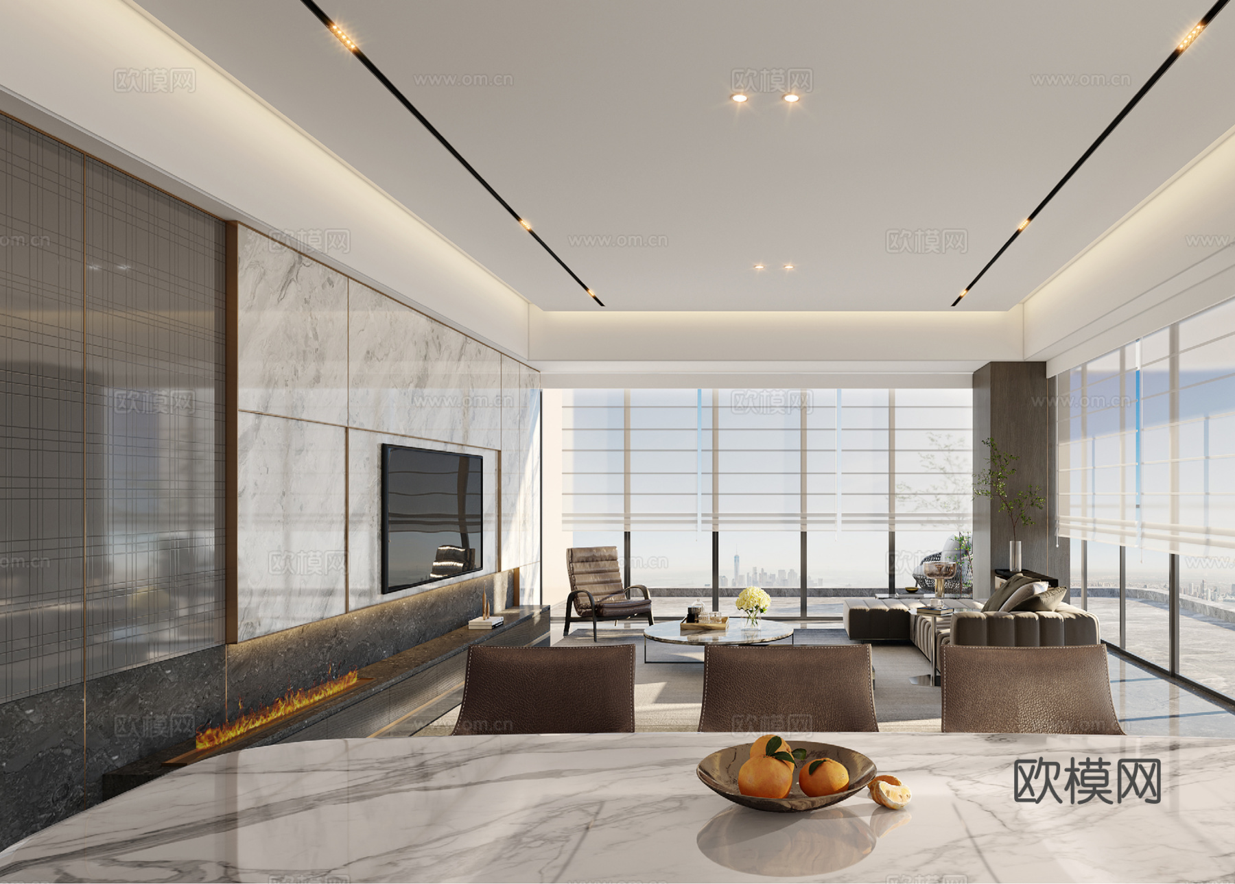 轻奢大平层 样板间 最新全套施工图 效果图合集cad施工图