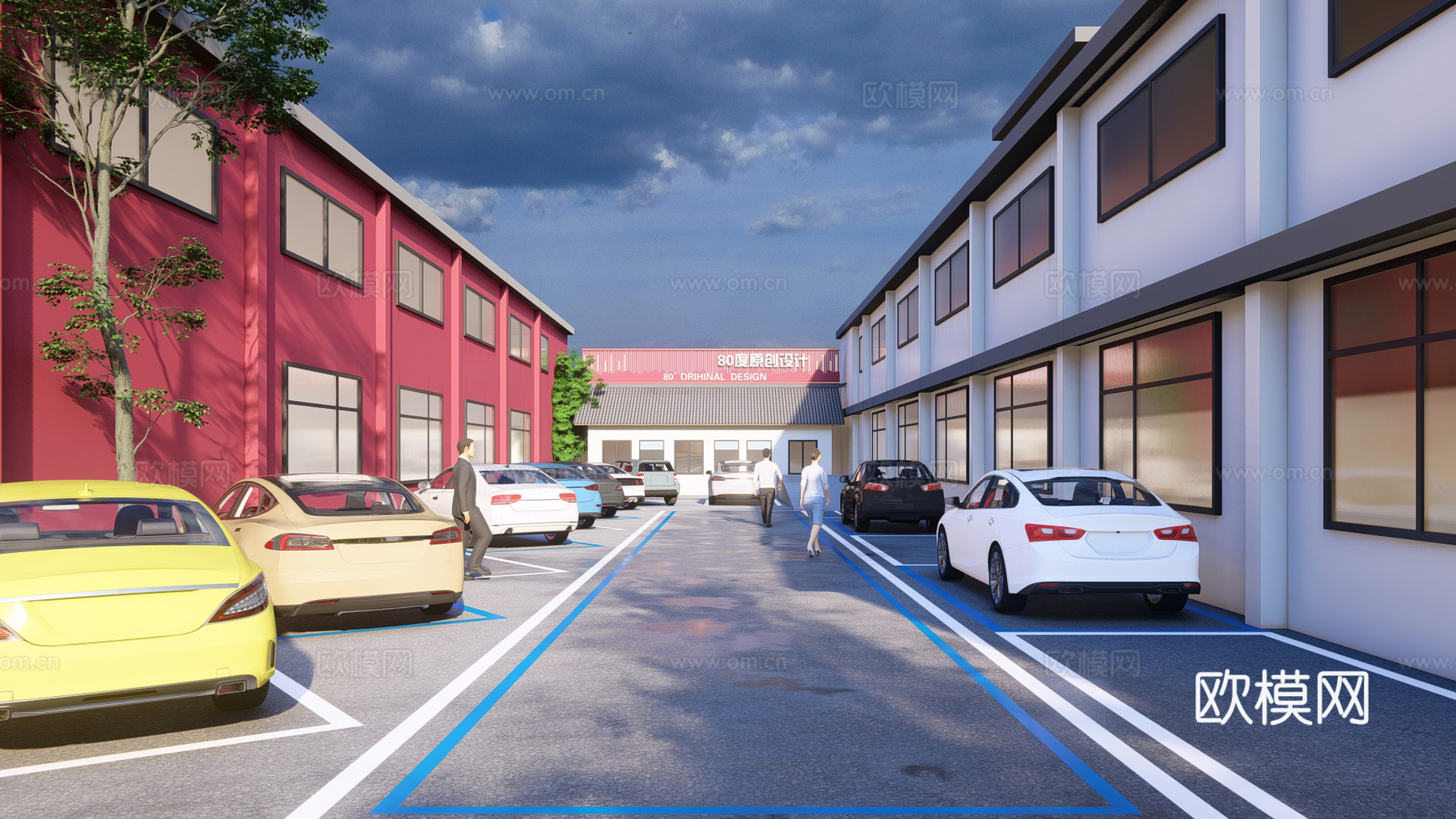 现代工业厂房景观改造su模型