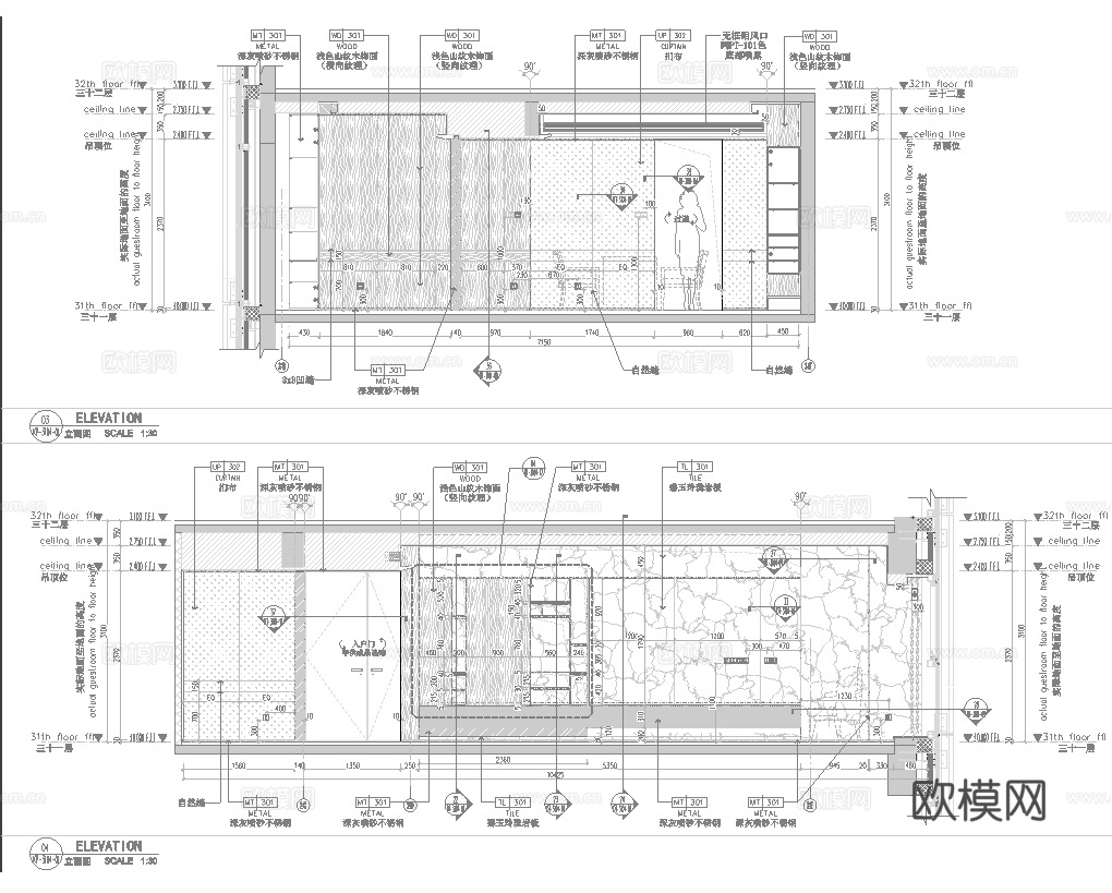 轻奢大平层 样板间 最新全套施工图 效果图合集cad施工图