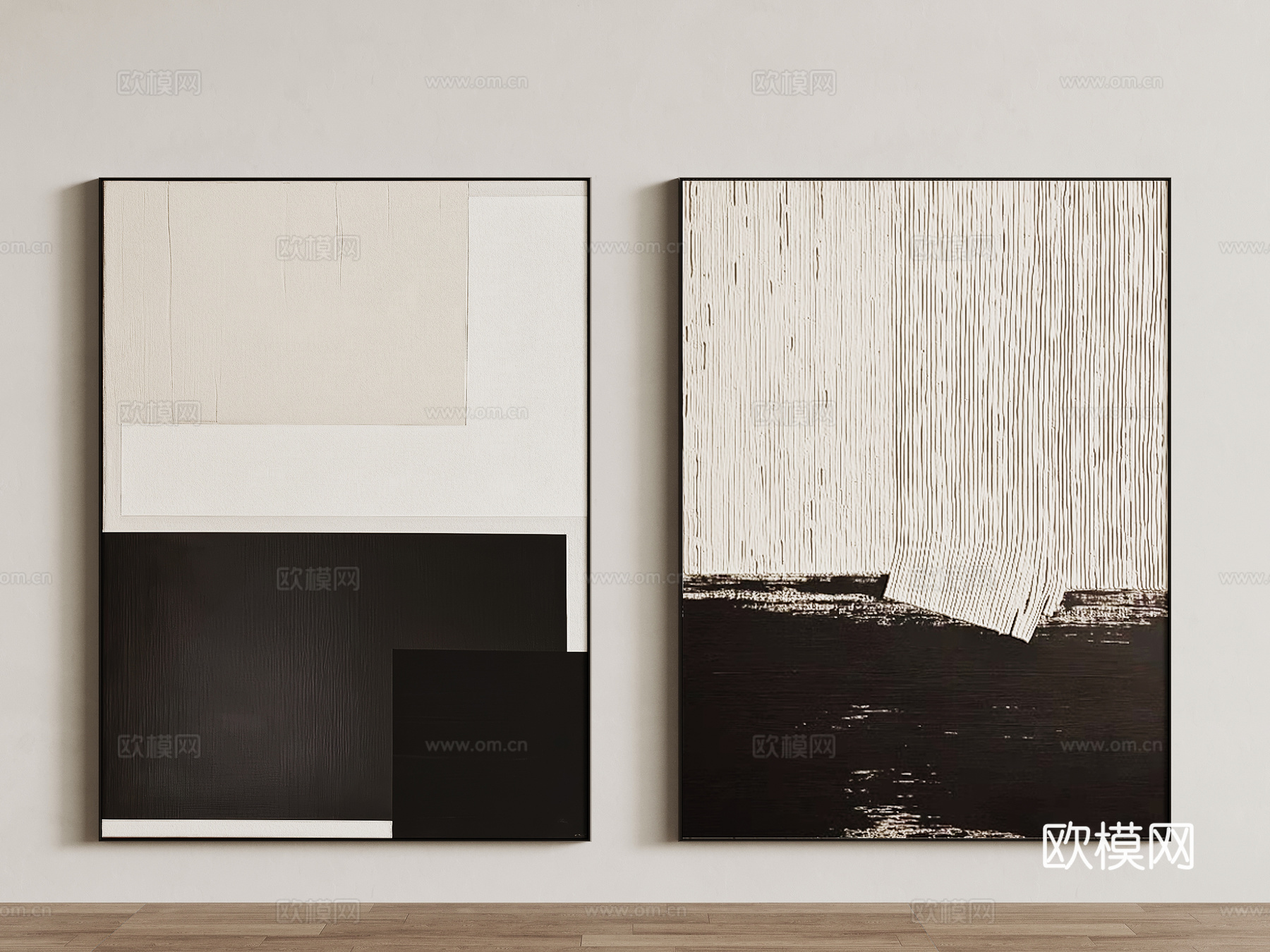 现代意式挂画su模型