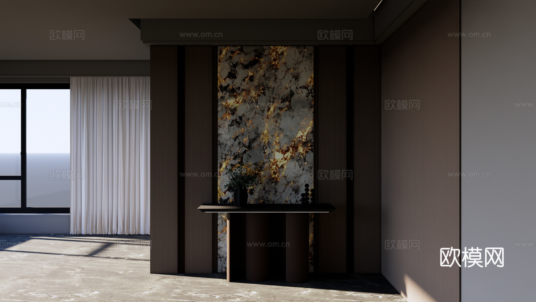 现代入户玄关su模型