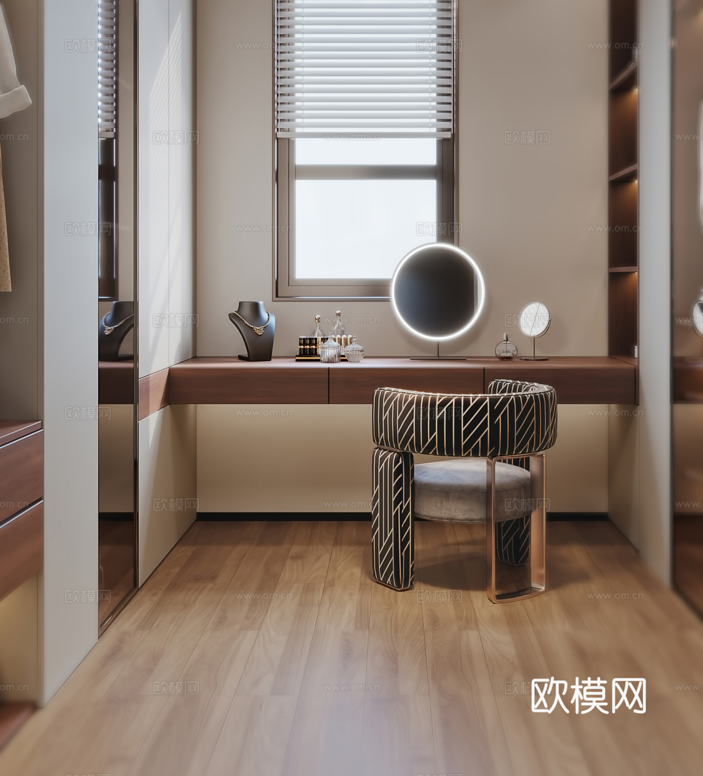 现代衣帽间3d模型下载（渲染图2）