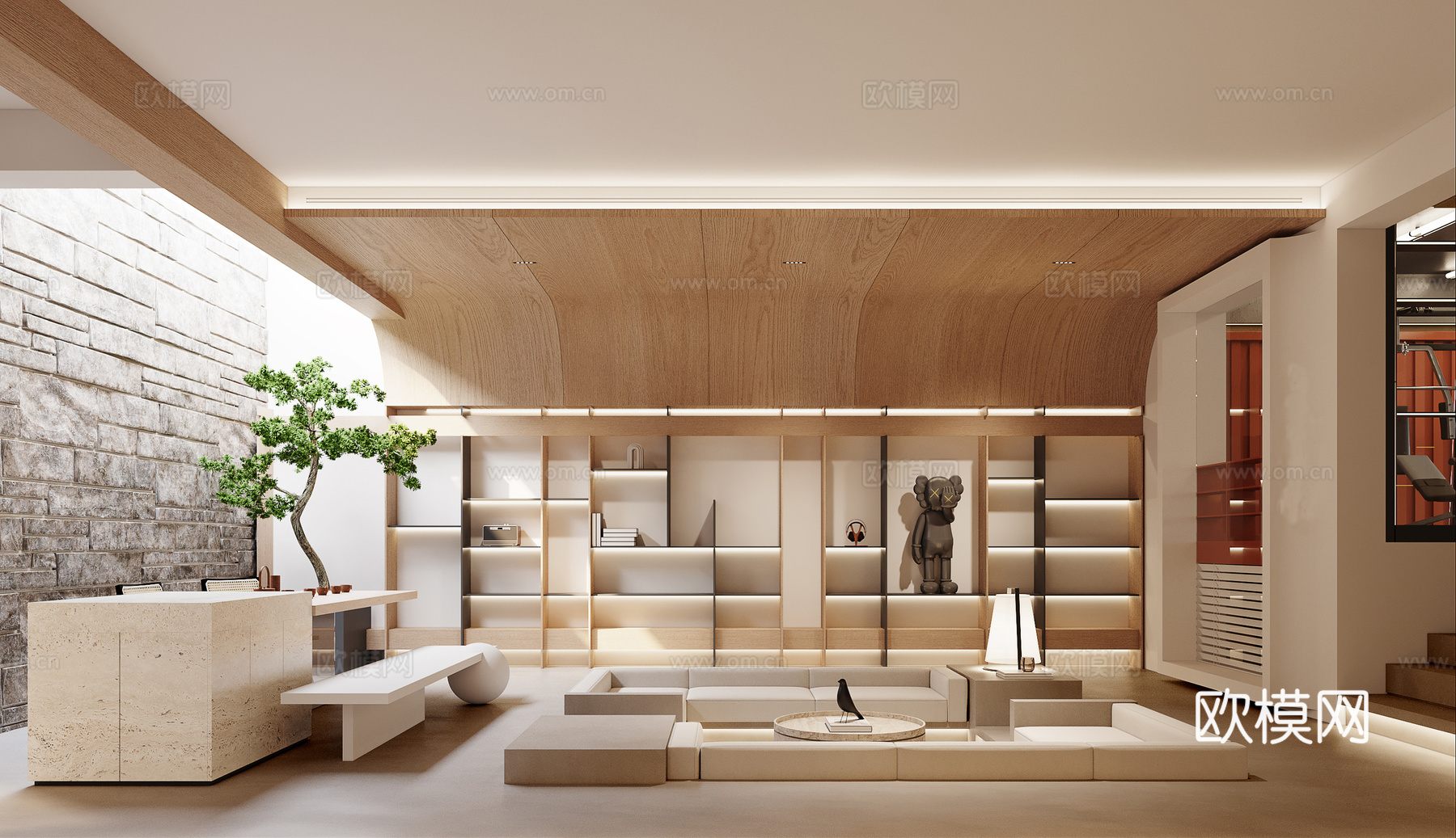 奶油风 样板间 最新全套施工图 效果图合集cad施工图