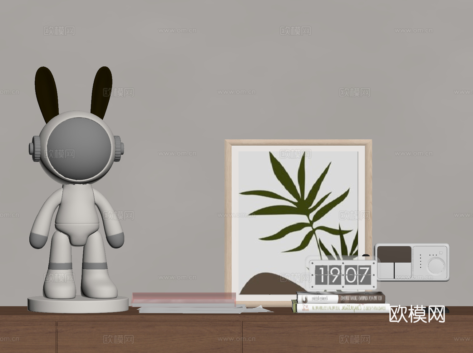 现代奶油摆件su模型