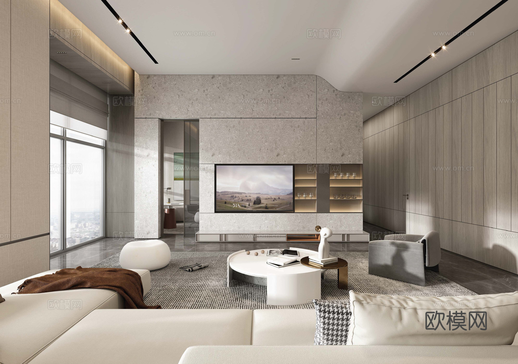 轻奢意式大平层 样板间 最新全套施工图 效果图合集cad施工图