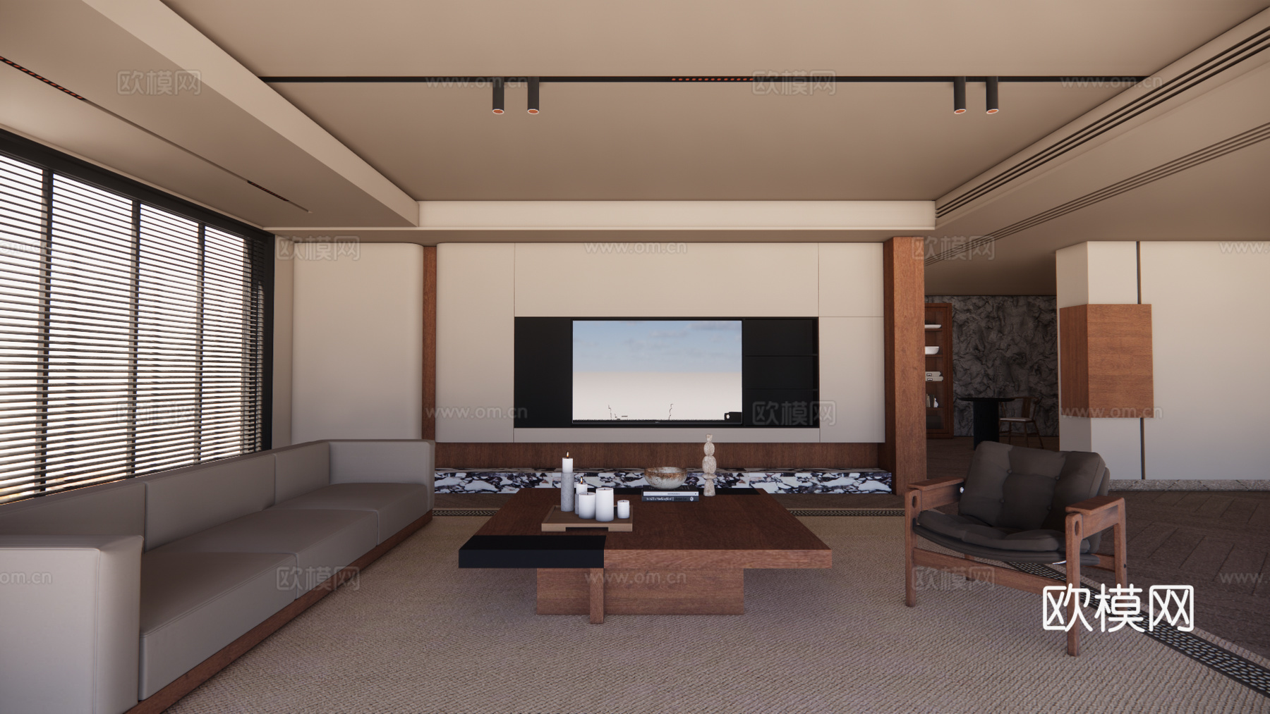 中古家居客厅 中古客厅su模型