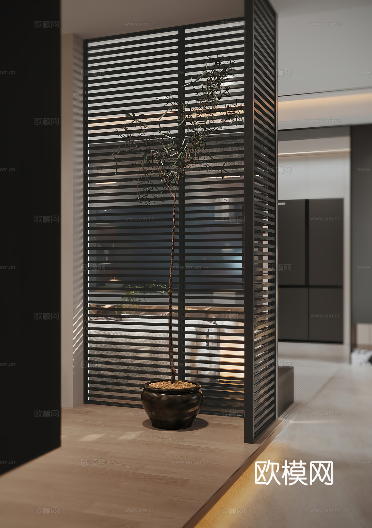 现代客餐厅3d模型下载（渲染图6）