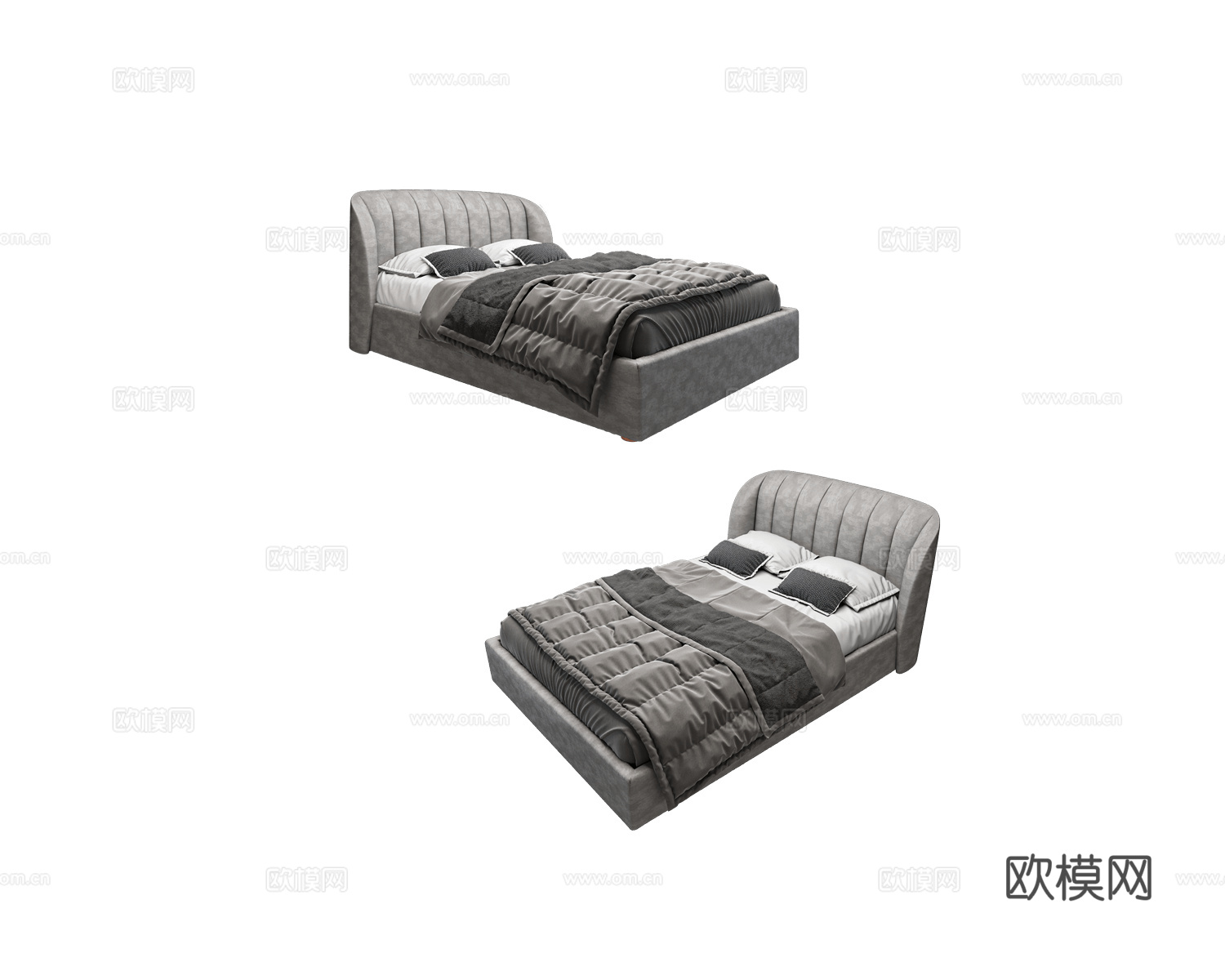 The IDEA 双人床3d模型下载