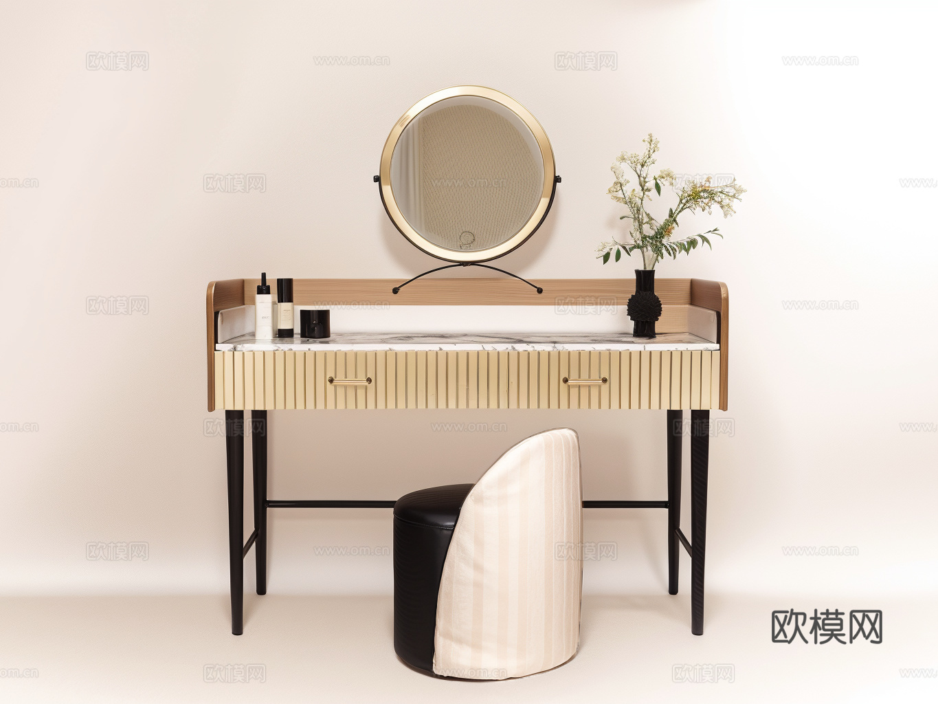 梳妆台su模型