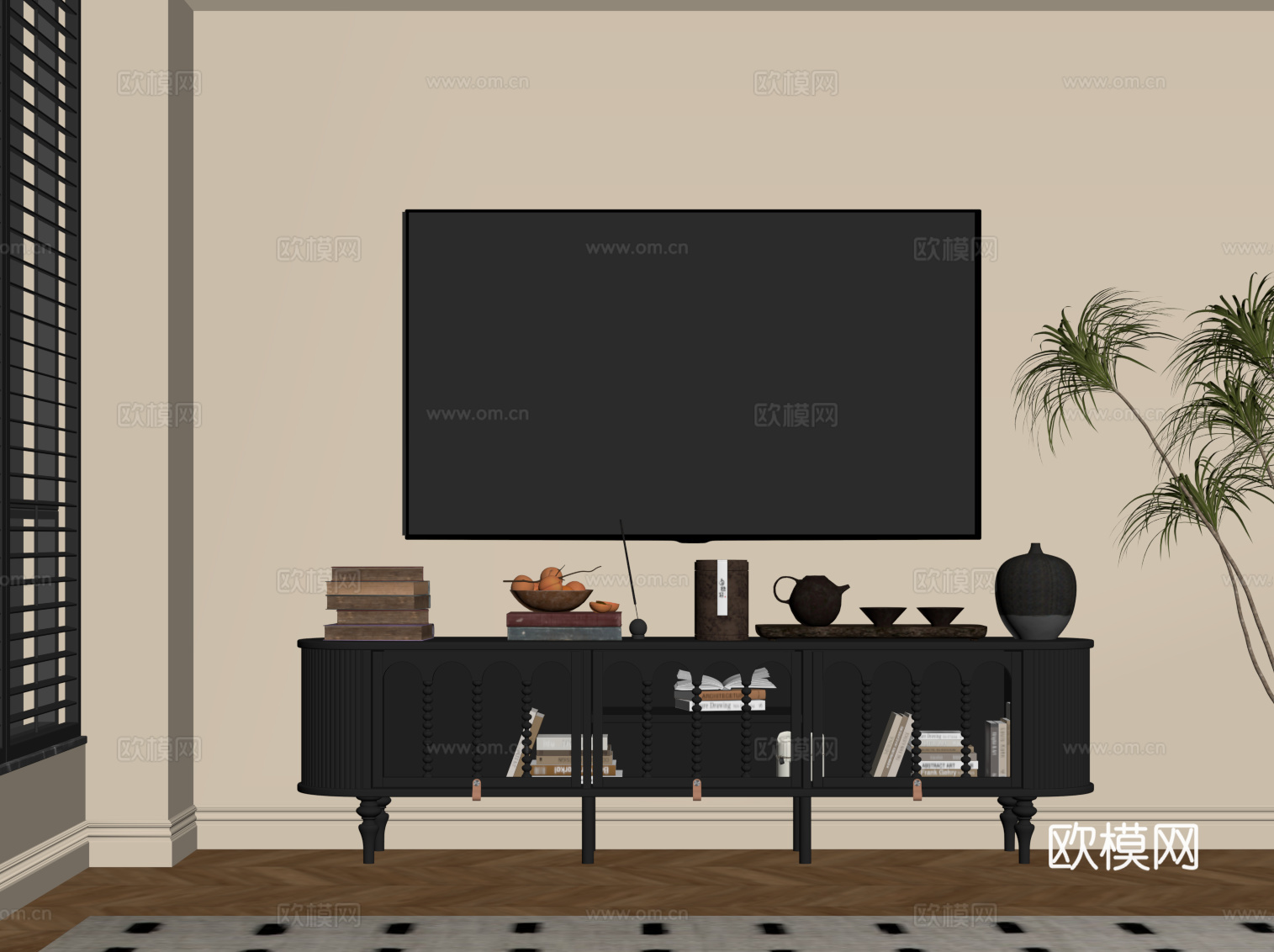 法式复古风电视柜su模型