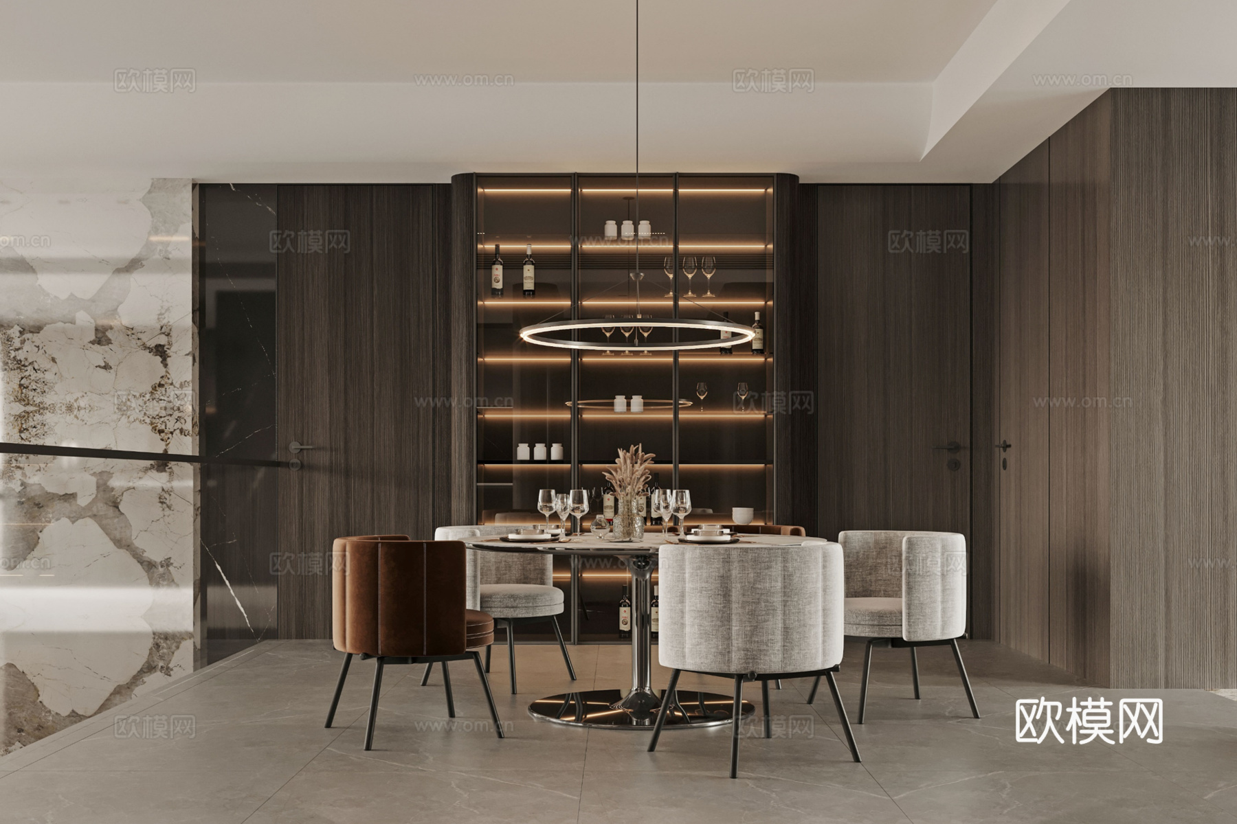 轻奢别墅 样板间 最新全套施工图 效果图合集cad施工图