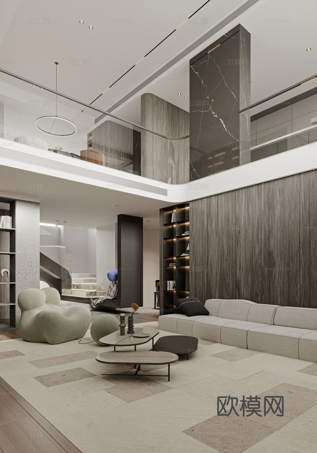 轻奢别墅 样板间 最新全套施工图 效果图合集cad施工图