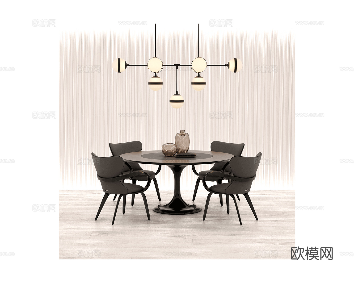 Actual design 意式餐桌椅3d模型下载（渲染图4）