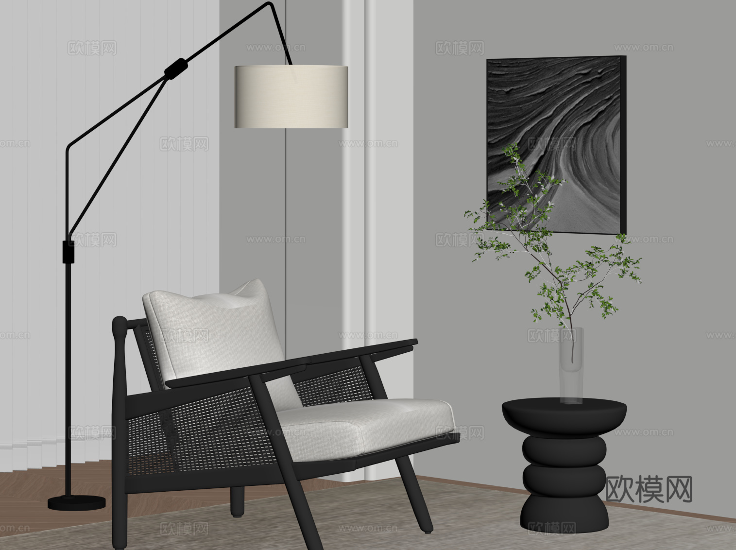 现代休闲椅 沙发椅su模型