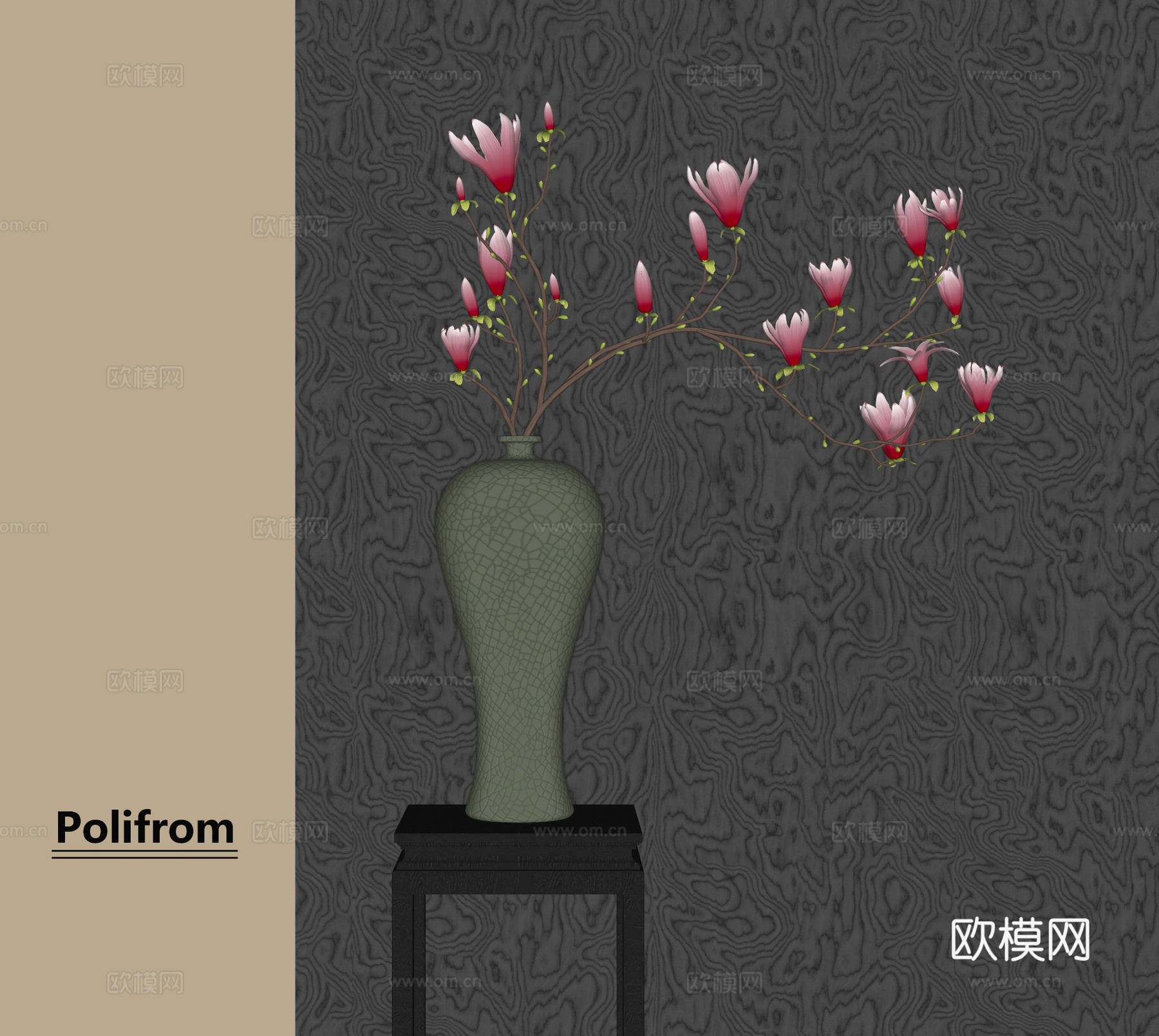 新中式花瓶花艺su模型