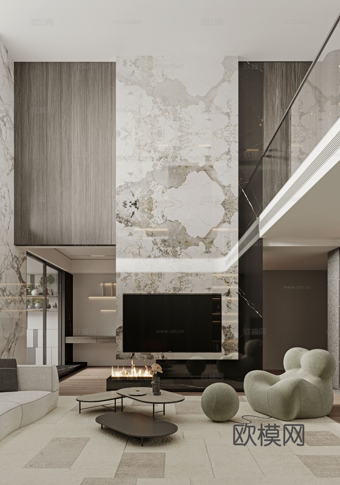 轻奢别墅 样板间 最新全套施工图 效果图合集cad施工图