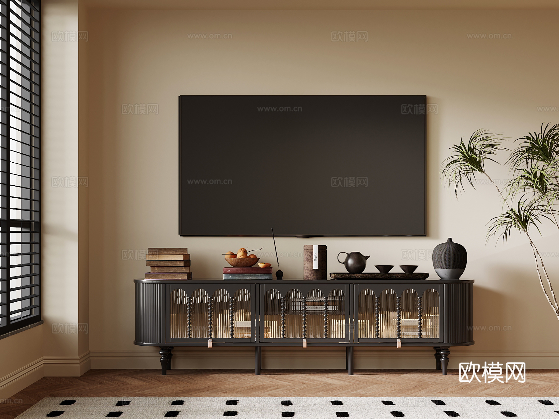 法式复古风电视柜su模型