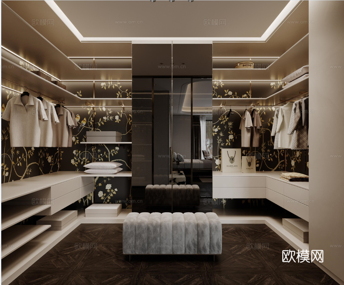 衣帽间立面图 卧室衣帽间  衣帽间布局 墙面节点cad施工图