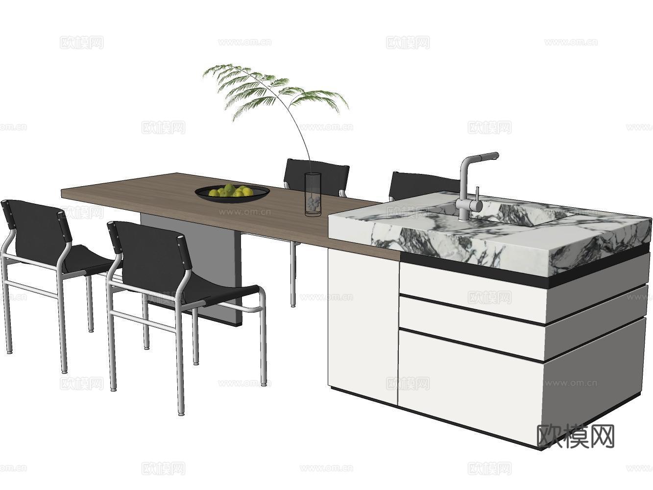 办公桌su模型