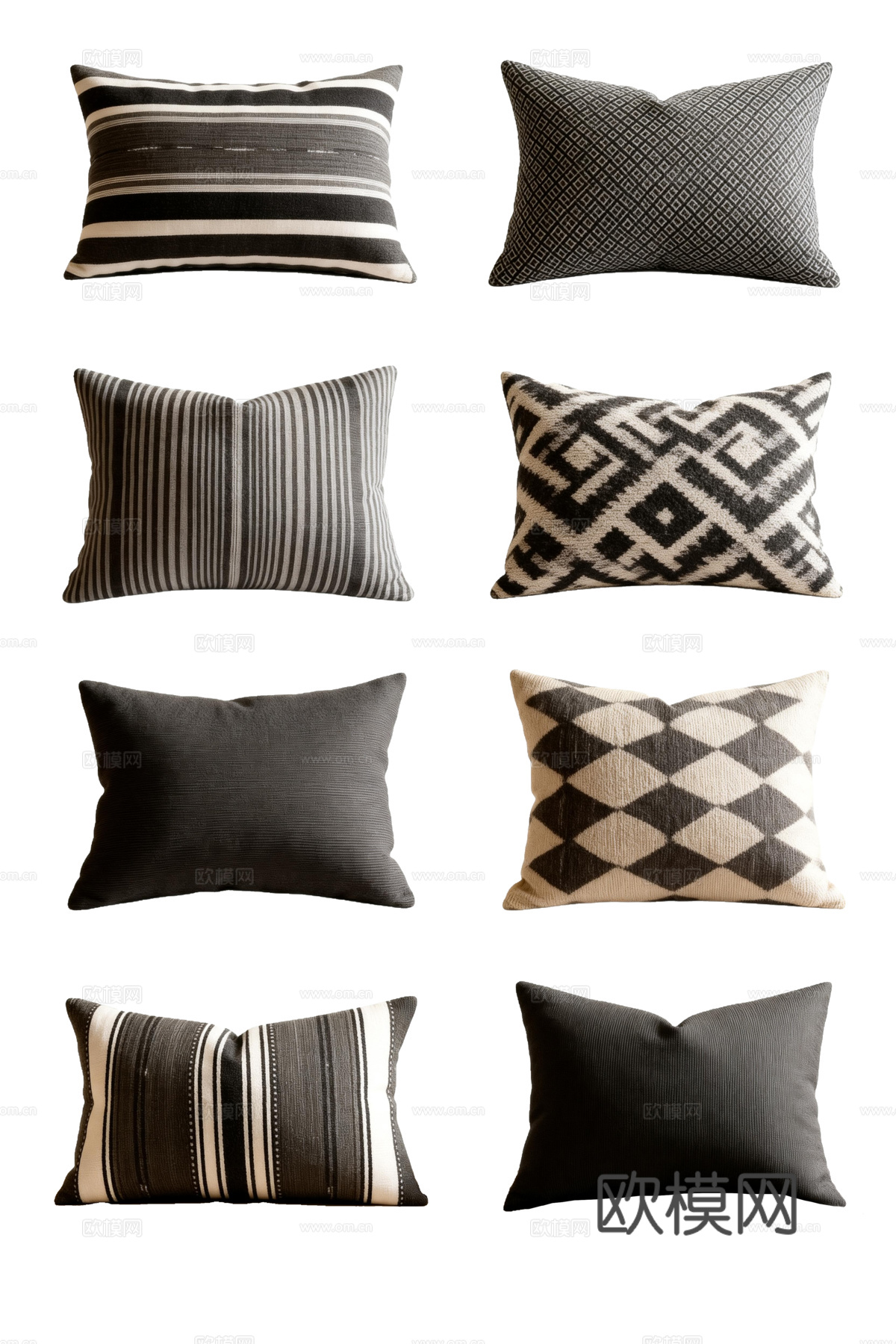 诧寂风抱枕 禅意抱黑白灰抱枕 黑白条纹抱枕 黑白几何图案抱枕