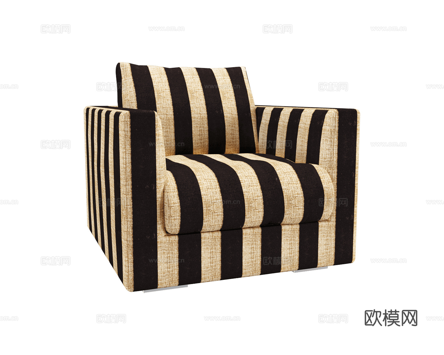 Furman 条纹单人沙发3d模型下载（渲染图2）
