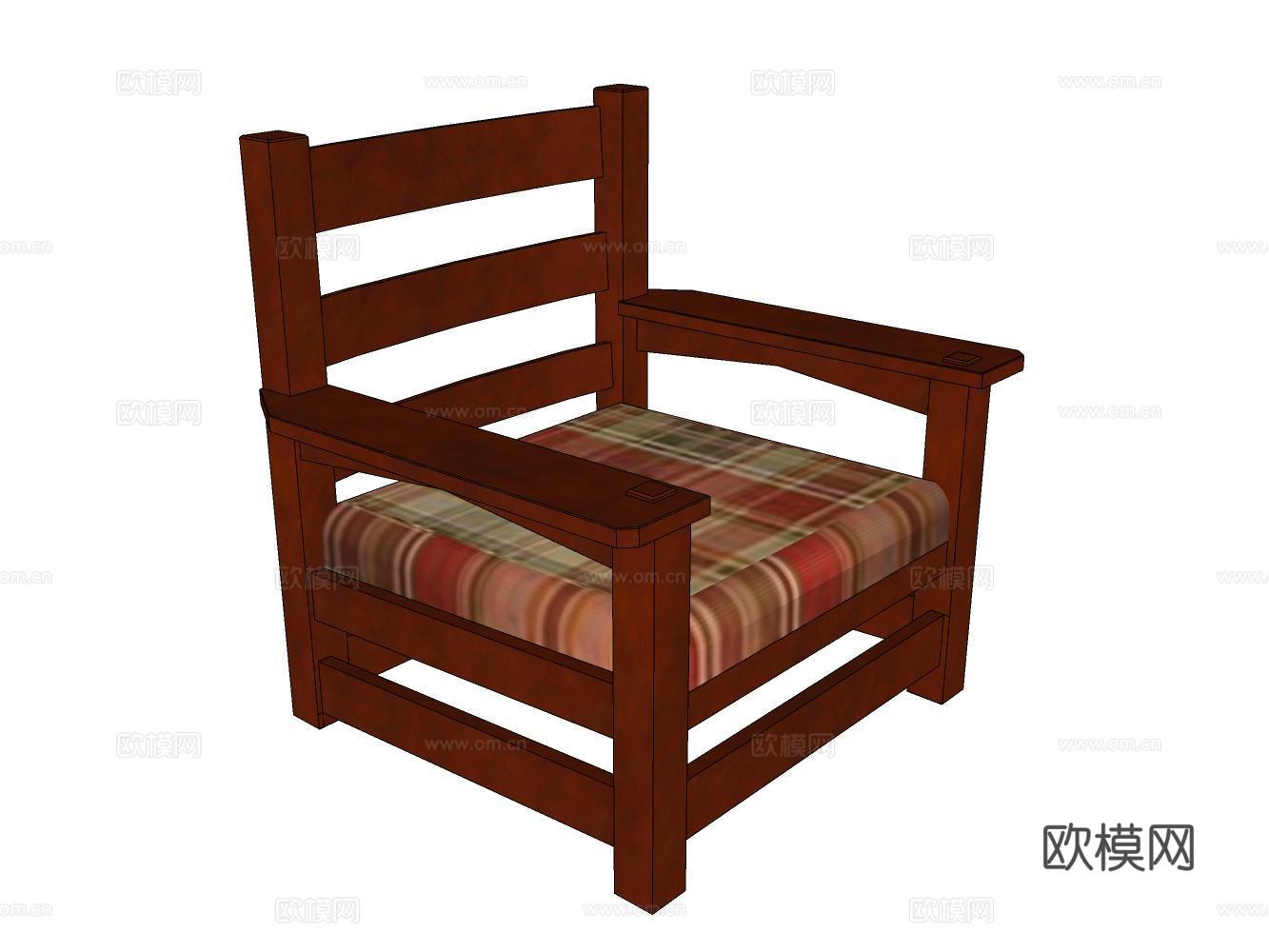 休闲椅su模型下载（渲染图2）