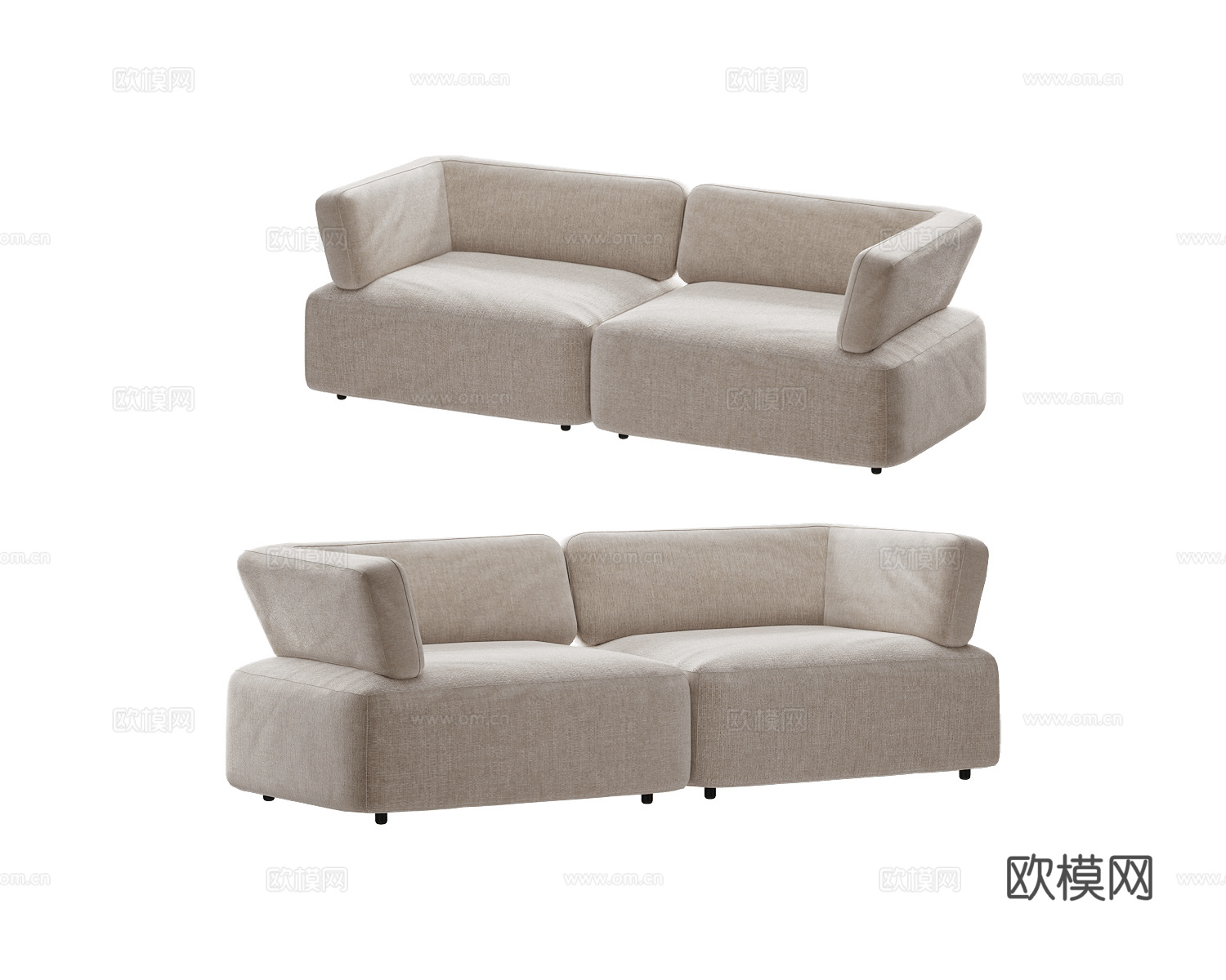 Jess 双人沙发3d模型下载