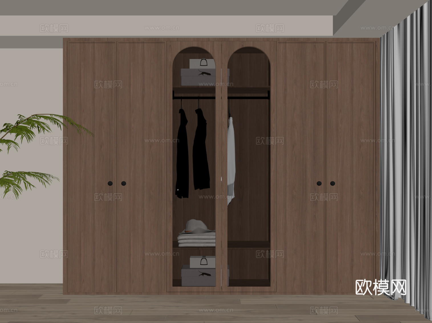 中古风衣柜su模型
