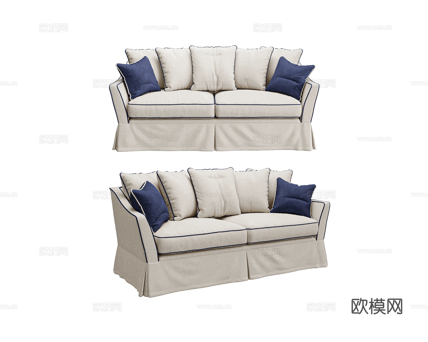 Full House 美式双人沙发3d模型下载