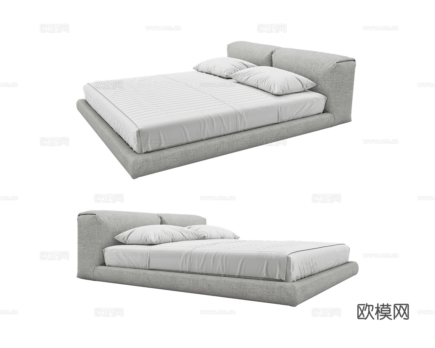 Boca Room 双人床3d模型下载（渲染图1）