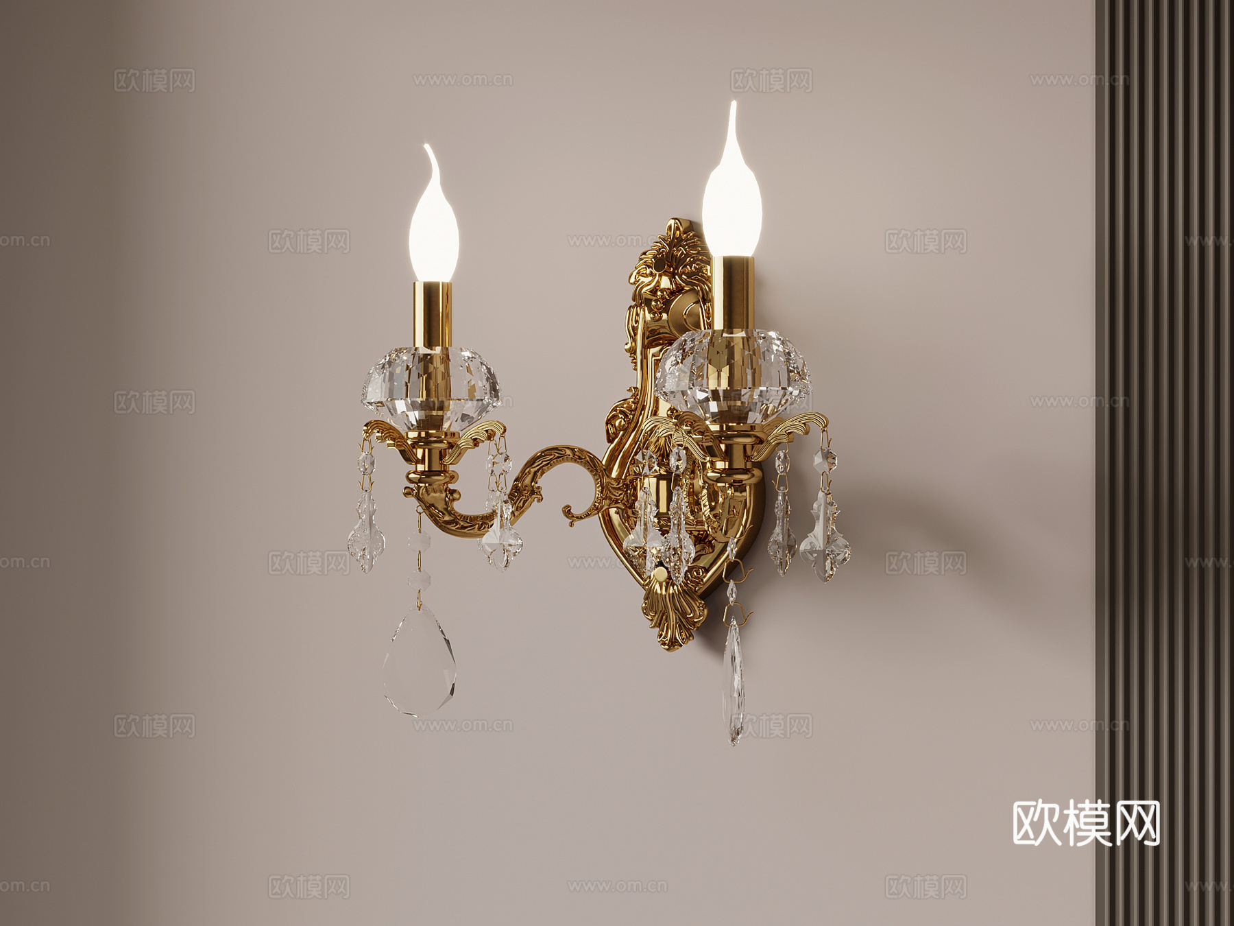 法式壁灯su模型