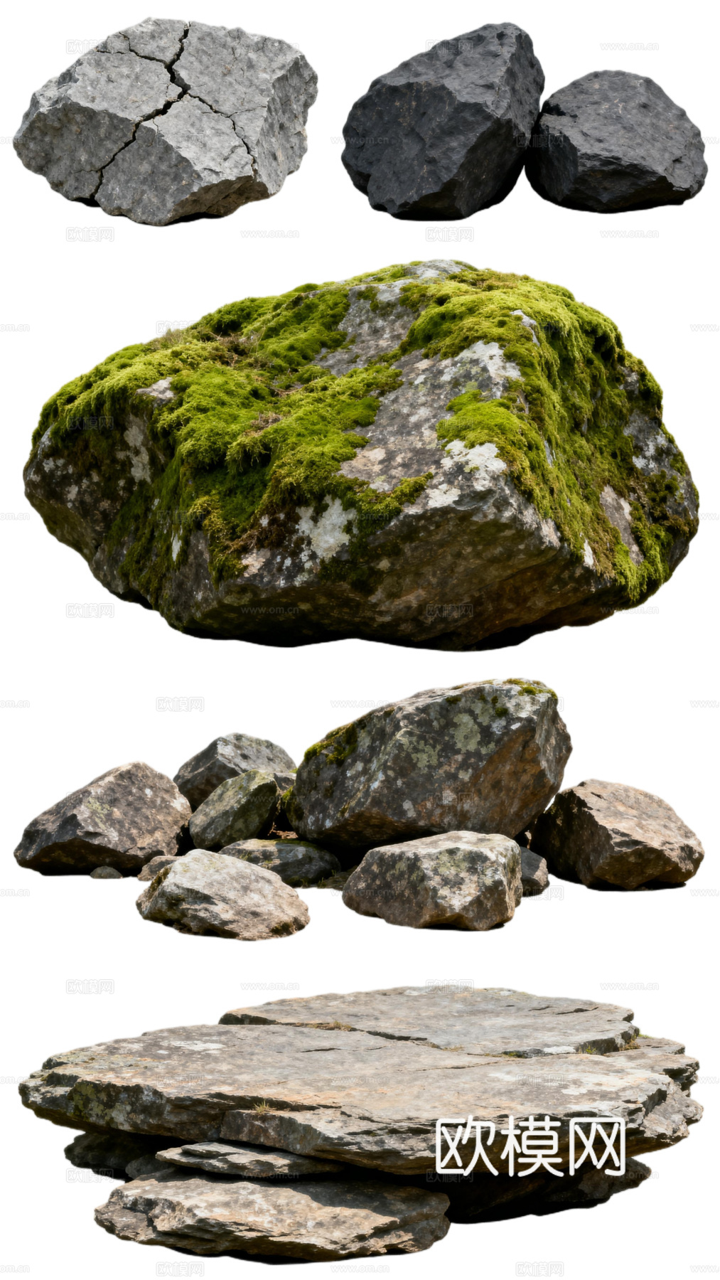 中式石头 禅风石头 日式 免抠自然岩石岩 免抠自然石头