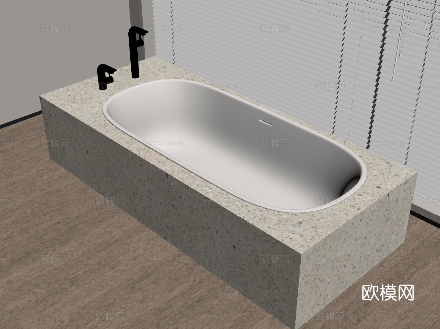 现代浴缸su模型