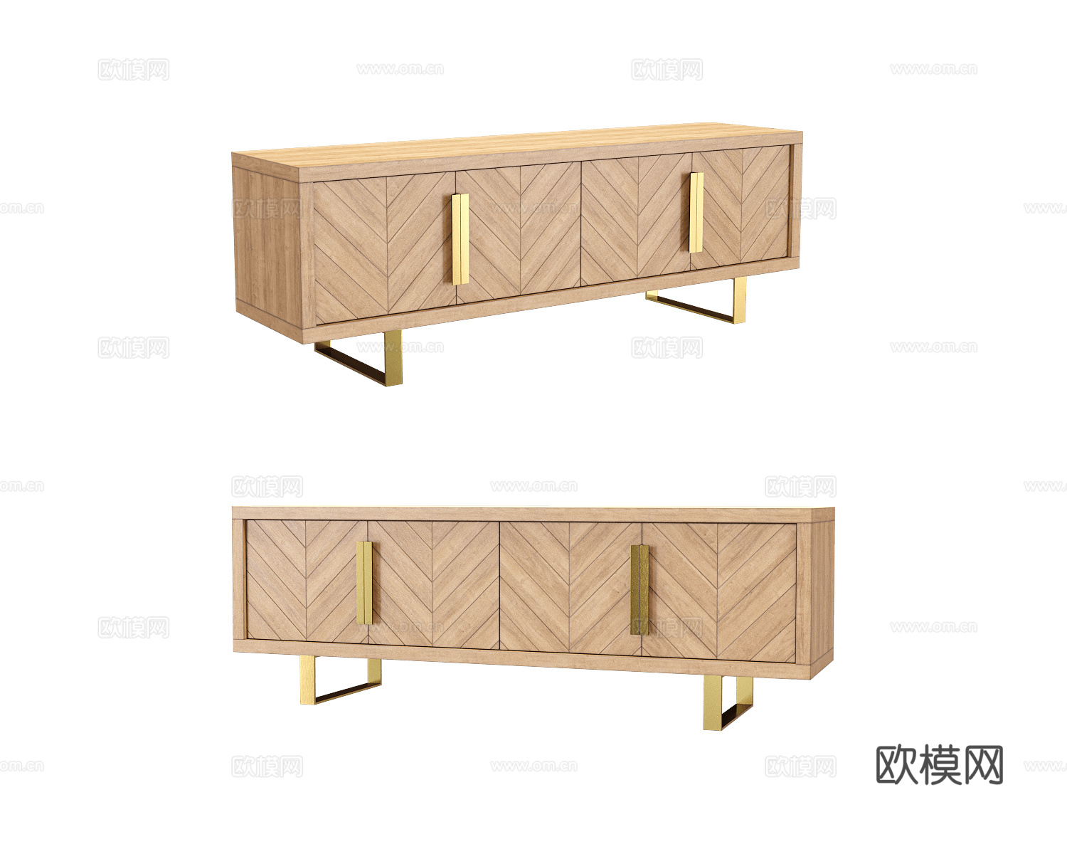 Full House 美式电视柜3d模型下载