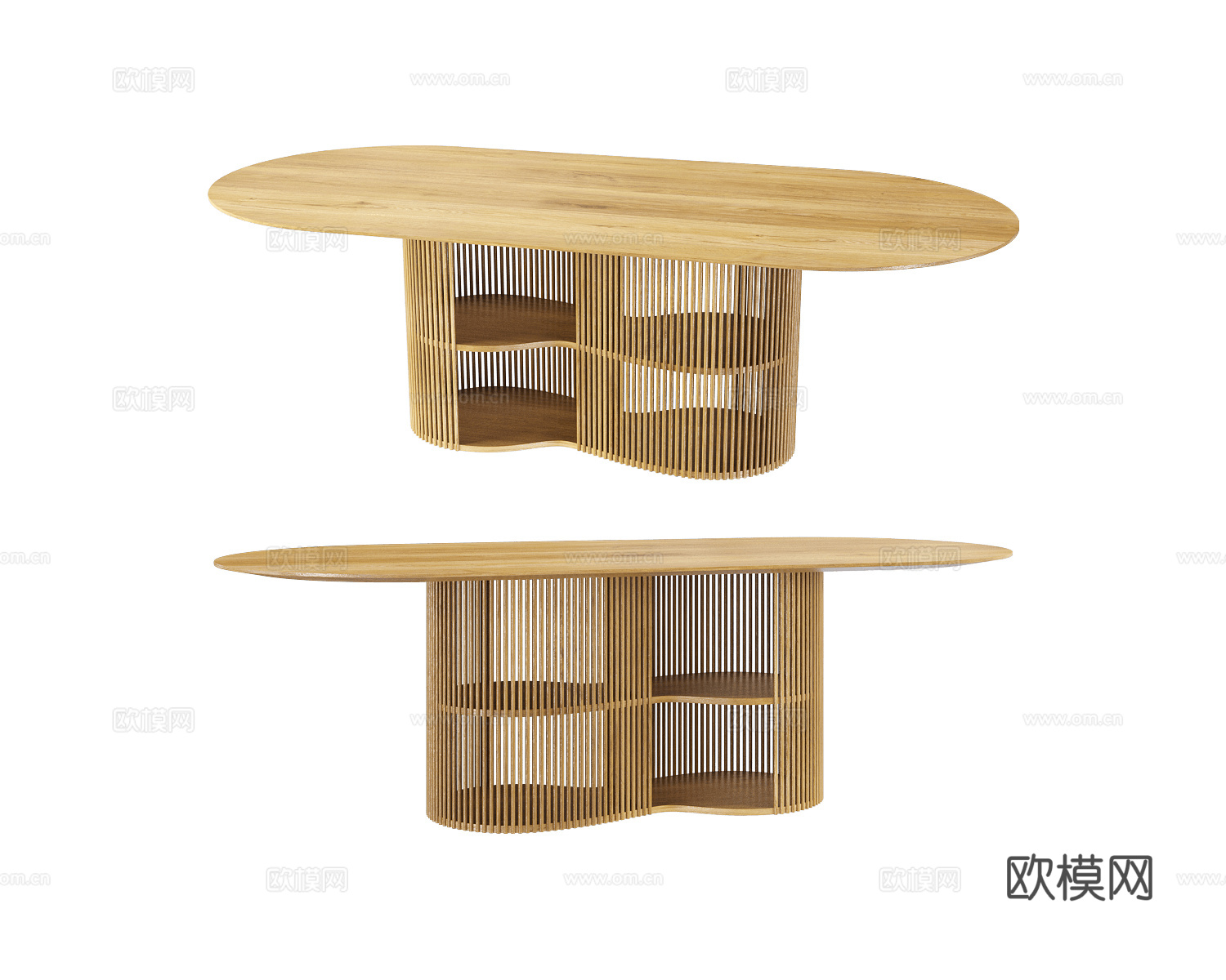 Manual mode 原木风餐桌3d模型下载