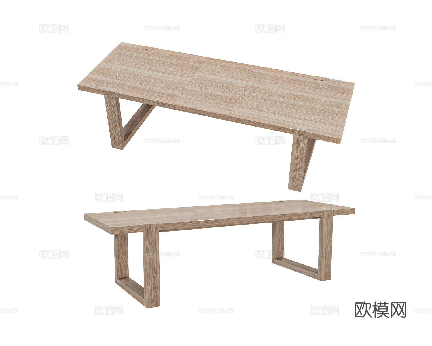 Full House 原木风餐桌3d模型下载