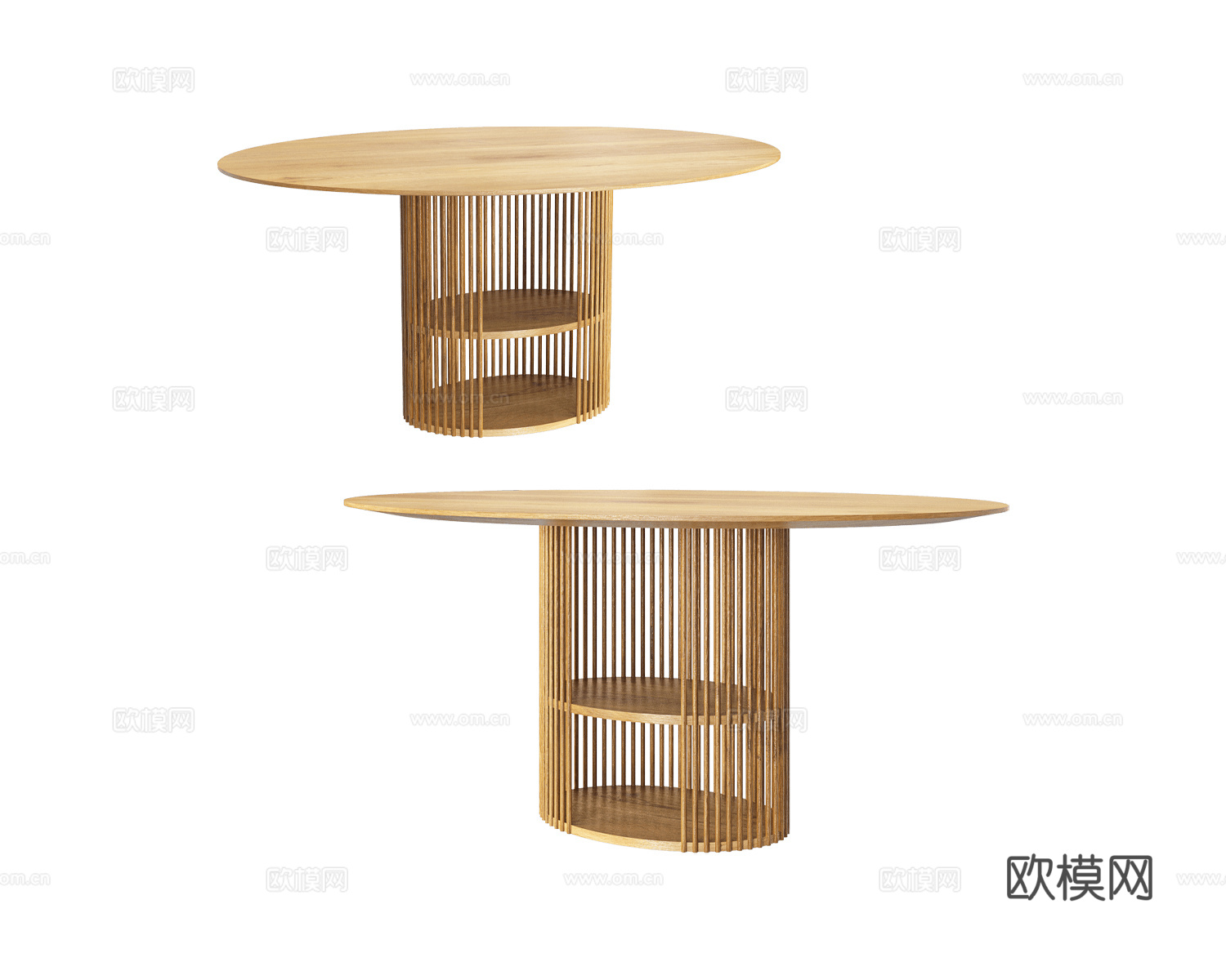 Manual mode 原木风餐桌3d模型下载