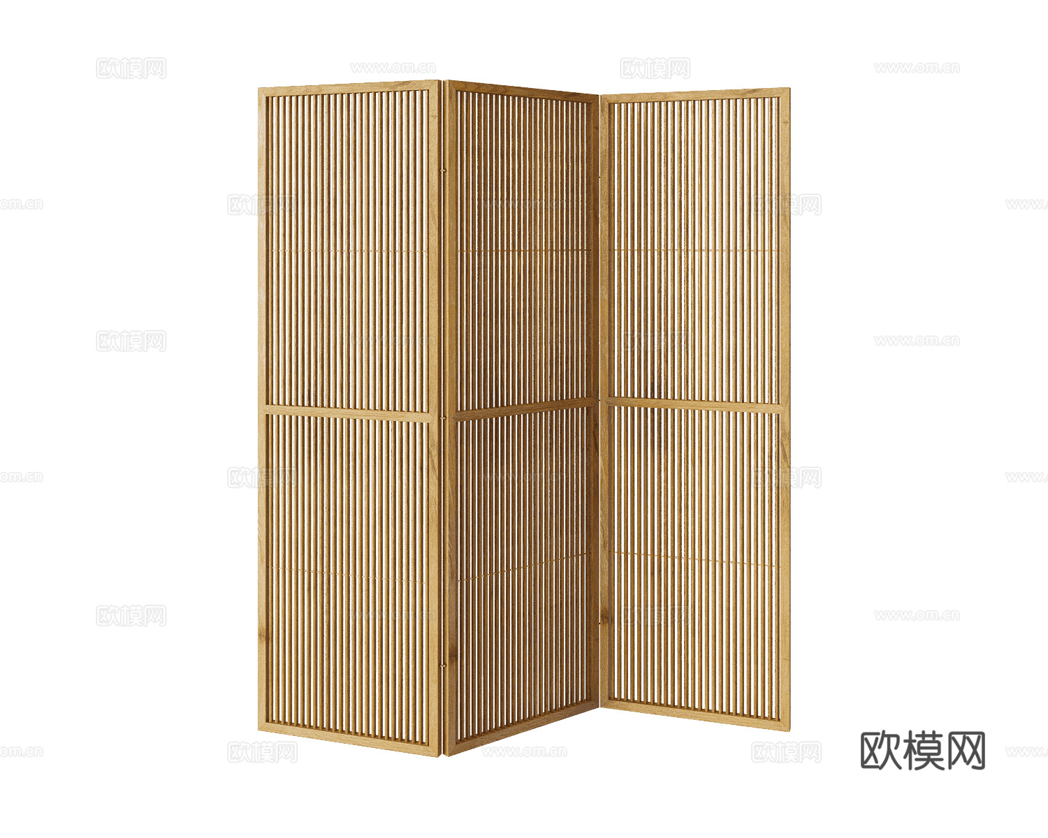 Manual mode 原木风屏风3d模型下载（渲染图1）