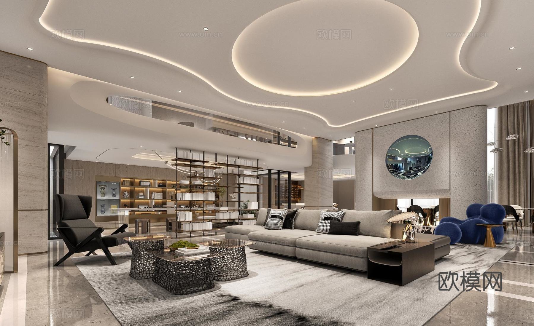 轻奢别墅 样板间 最新全套施工图 效果图合集cad施工图