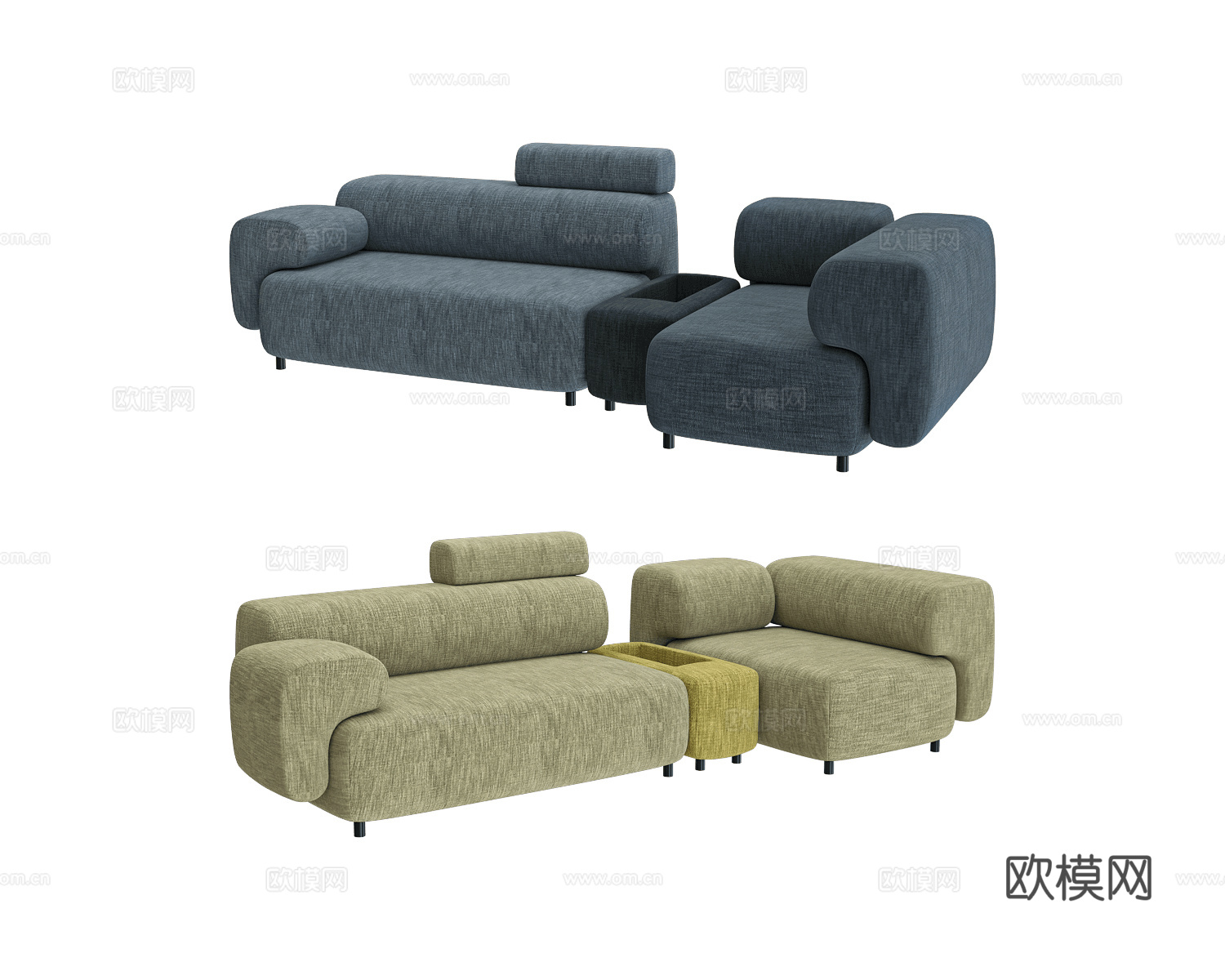 Bizzarto 三人沙发3d模型下载（渲染图1）