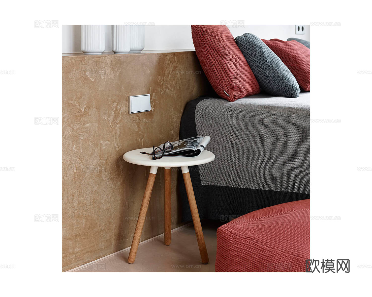 Cane-line 角几 圆几3d模型下载（渲染图2）