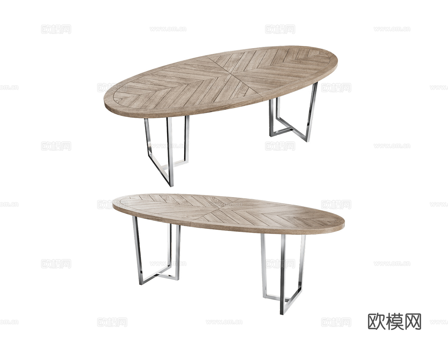 Full House 原木风餐桌3d模型下载