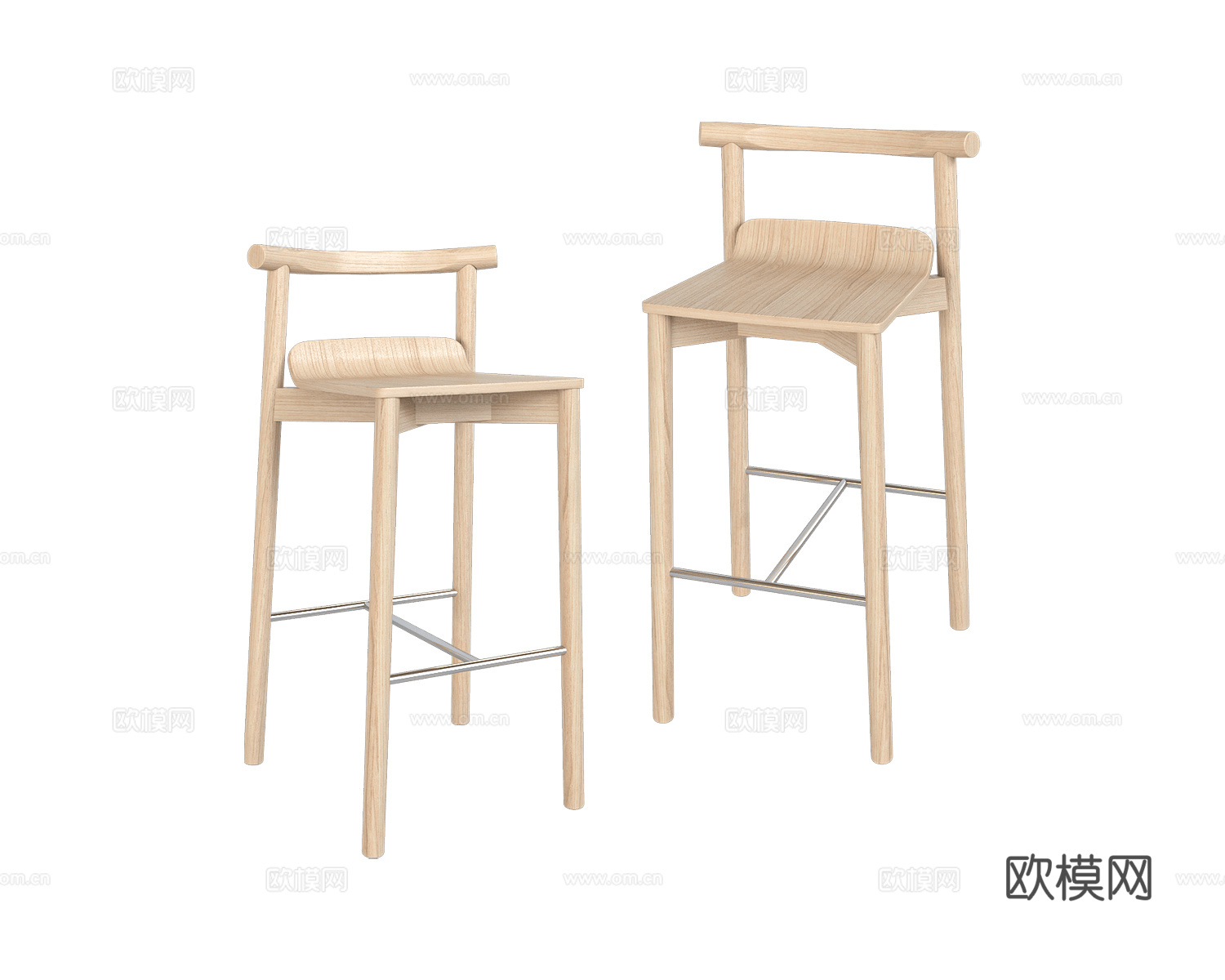 Artu 原木风吧凳 吧椅3d模型下载