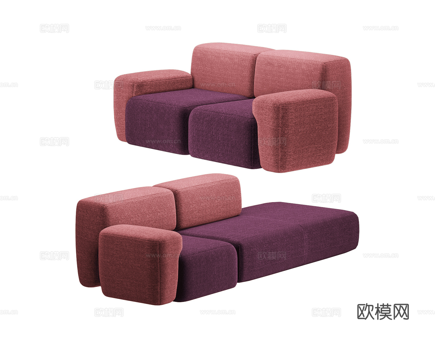 Paola Zani 双人沙发3d模型下载
