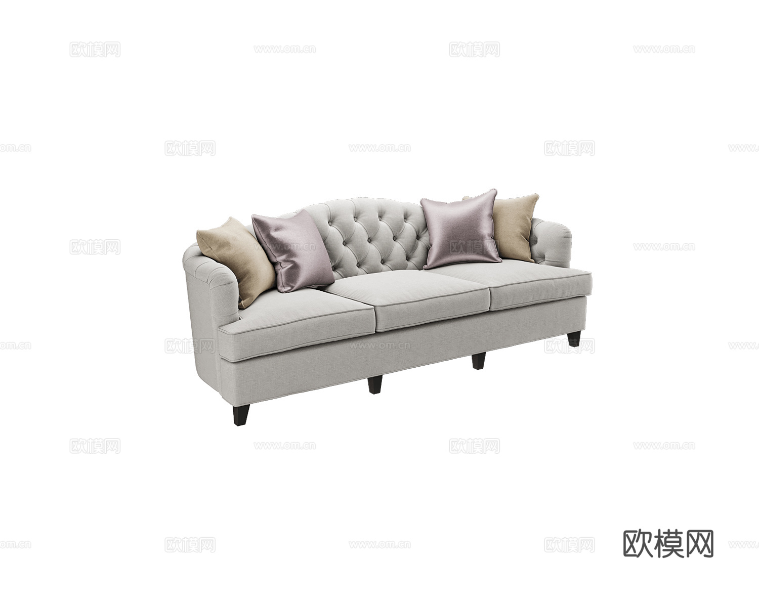 Full House 美式三人沙发3d模型下载（渲染图2）
