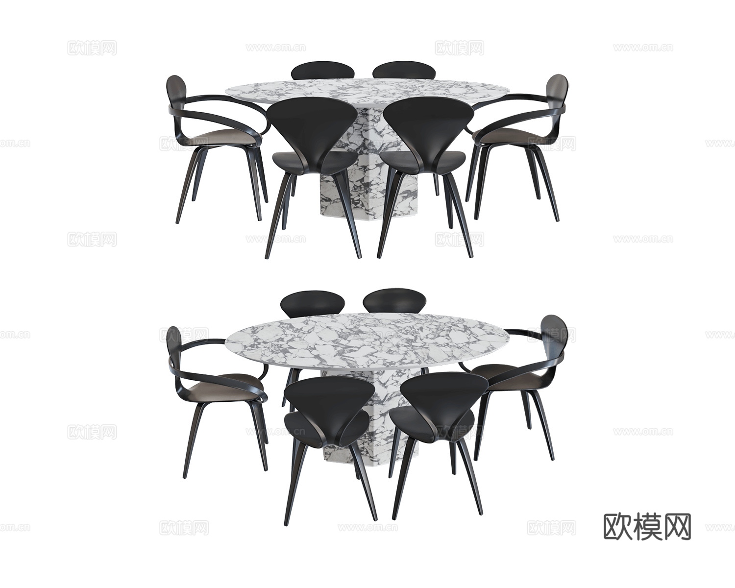 Actual design 意式餐桌椅3d模型下载