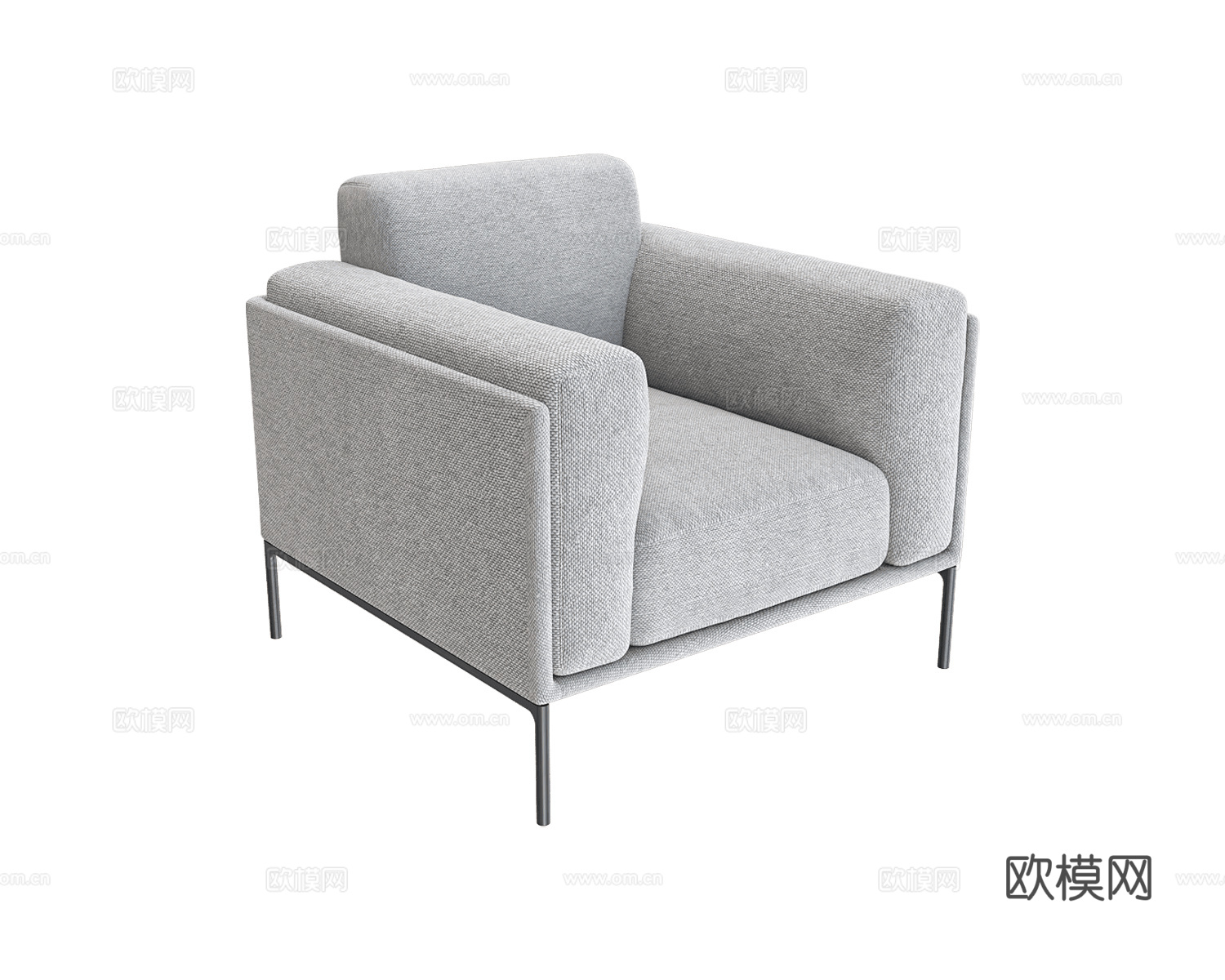 Amura 单人沙发3d模型下载（渲染图1）