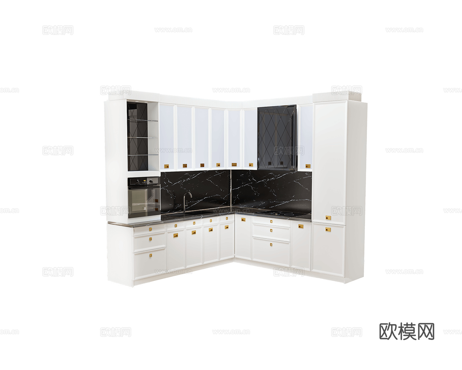 Any Home 意式转角橱柜3d模型下载（渲染图1）